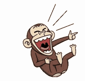 Gif animé rire singe
